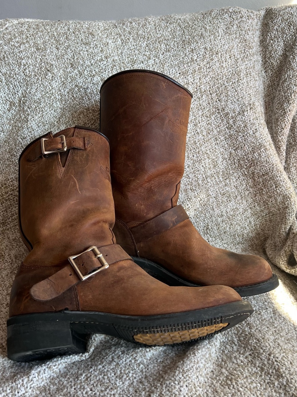 Size 9.5 Canada West Boots Men’s Leather Engineer Biker Boots — Style 5085